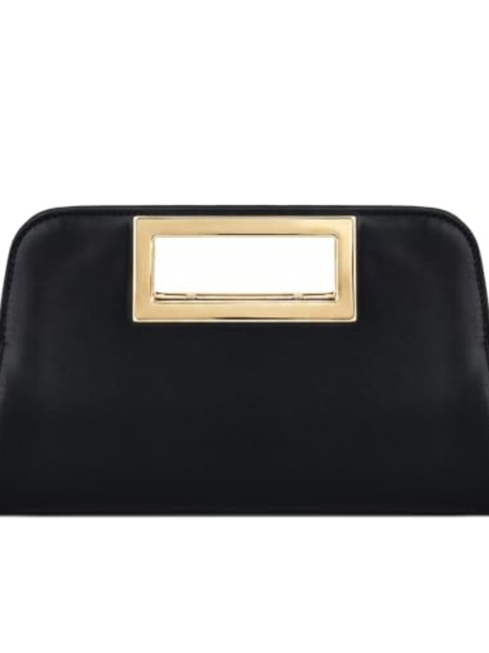 🆕 Clutch Purse For Womenfashion Vegan Leather Cut-Out Handle Evening - Black